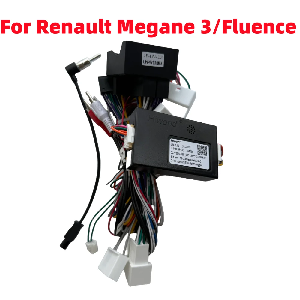 Hiworld Canbus Box For RENAULT MEGANE 3/FLUENCE Auto Multimedia Navigation 16 Pin Wiring Harness Power Cable Decoder Adapter