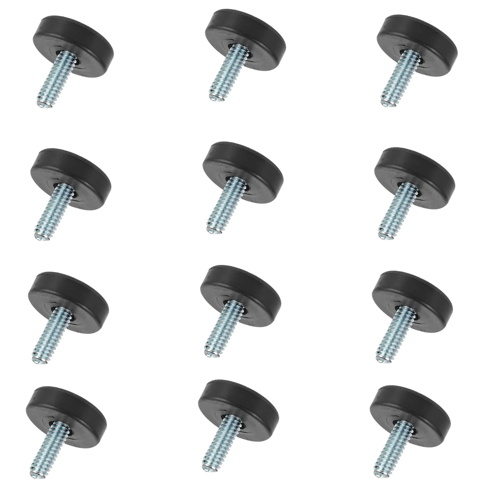 

12 Pcs Adjustable Sofa Furniture Balance Feet with Square Nut Threaded Leveling for Screws Leveler Chairs Foot Pads