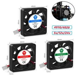 Ventilador de impresora 3D 4010 4020 ventiladores de refrigeración ventiladores de CC sin escobillas de 5/12/24 voltios para disipador de calor radiador enfriador ventiladores de 2 pines para piezas de extrusora
