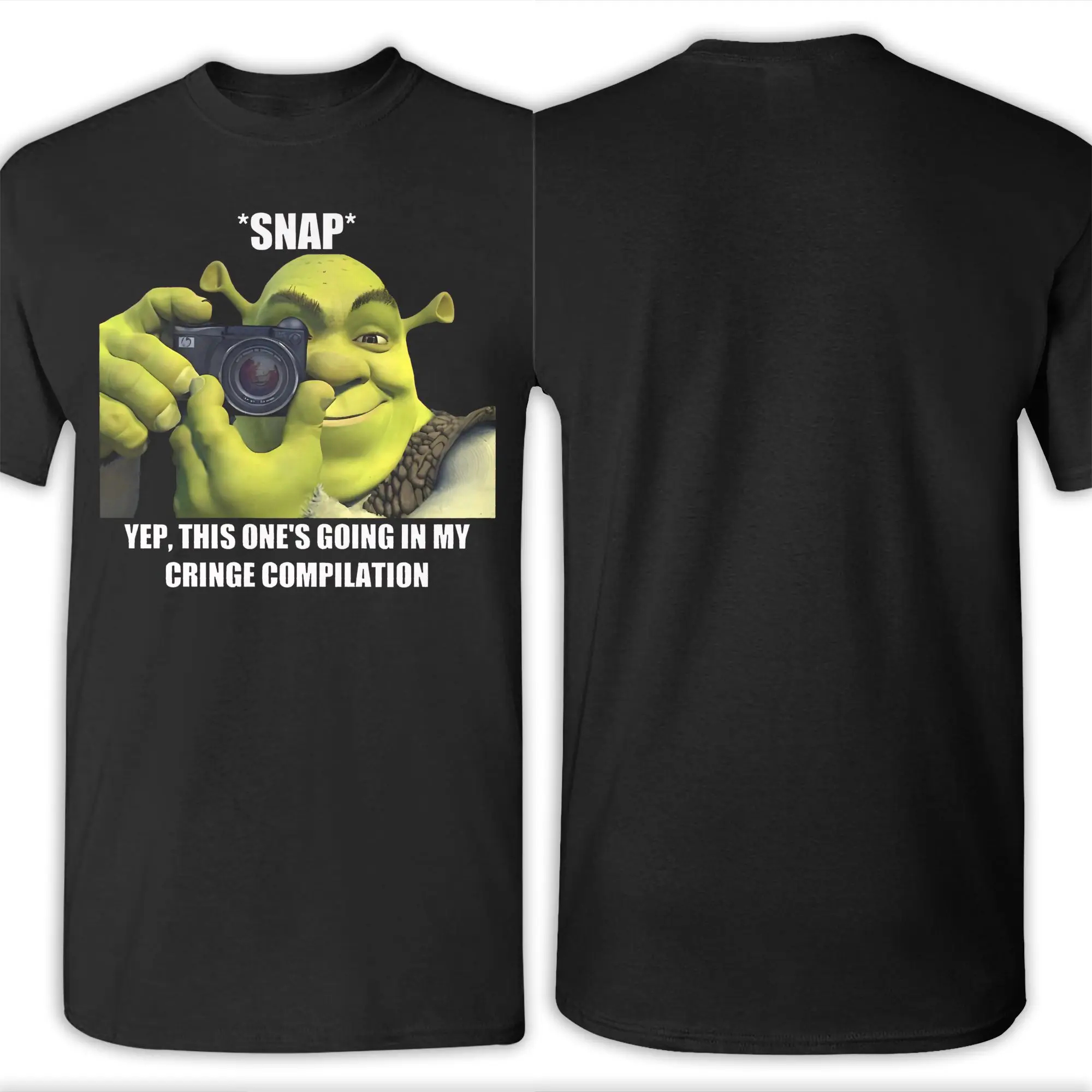 تي شيرت Shrekes Camera للرجال والنساء مطبوع عليه ملابس قطنية 100%