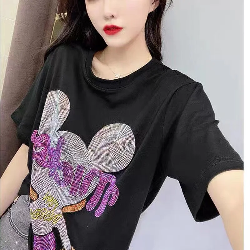 Women Brand Female Girl T Shirt Tops mickey fashion Designer Tshirt Summer Cartoon Short sleeve  T-Shirt korean popular clothes