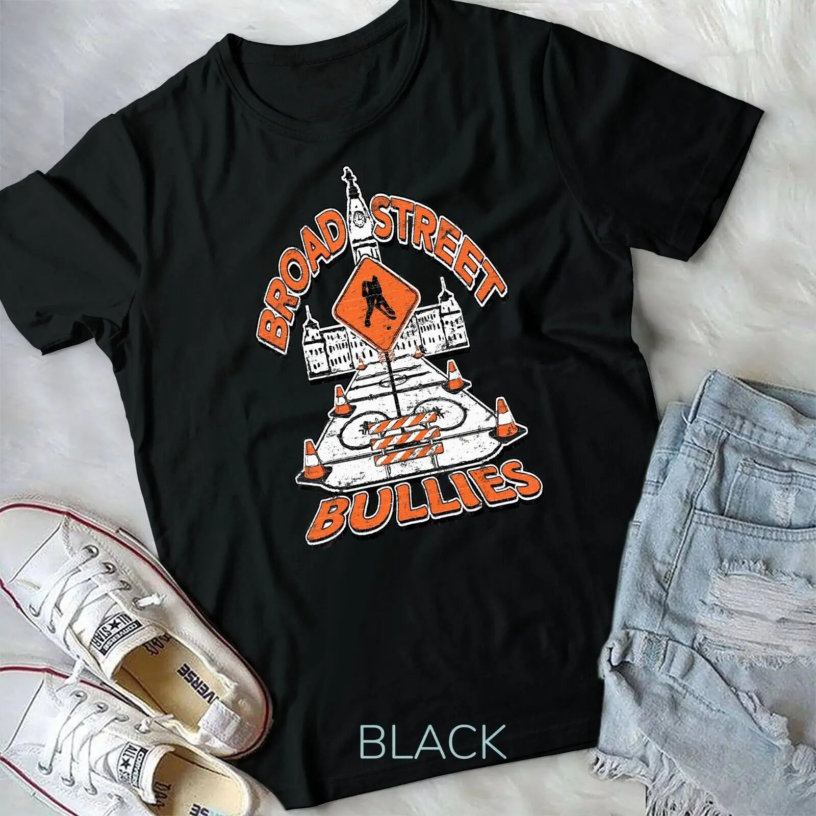 Broad Street Bullies Philadelphia Orange and Black Hockey Unisex T-shirt