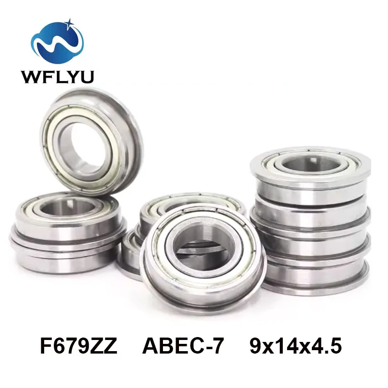 

WFLYU F679ZZ Flanged Bearing (10PCS) ABEC-7 9*14*4.5 mm Flanged Bearing F679Z Ball Bearings F679 ZZ подшипник