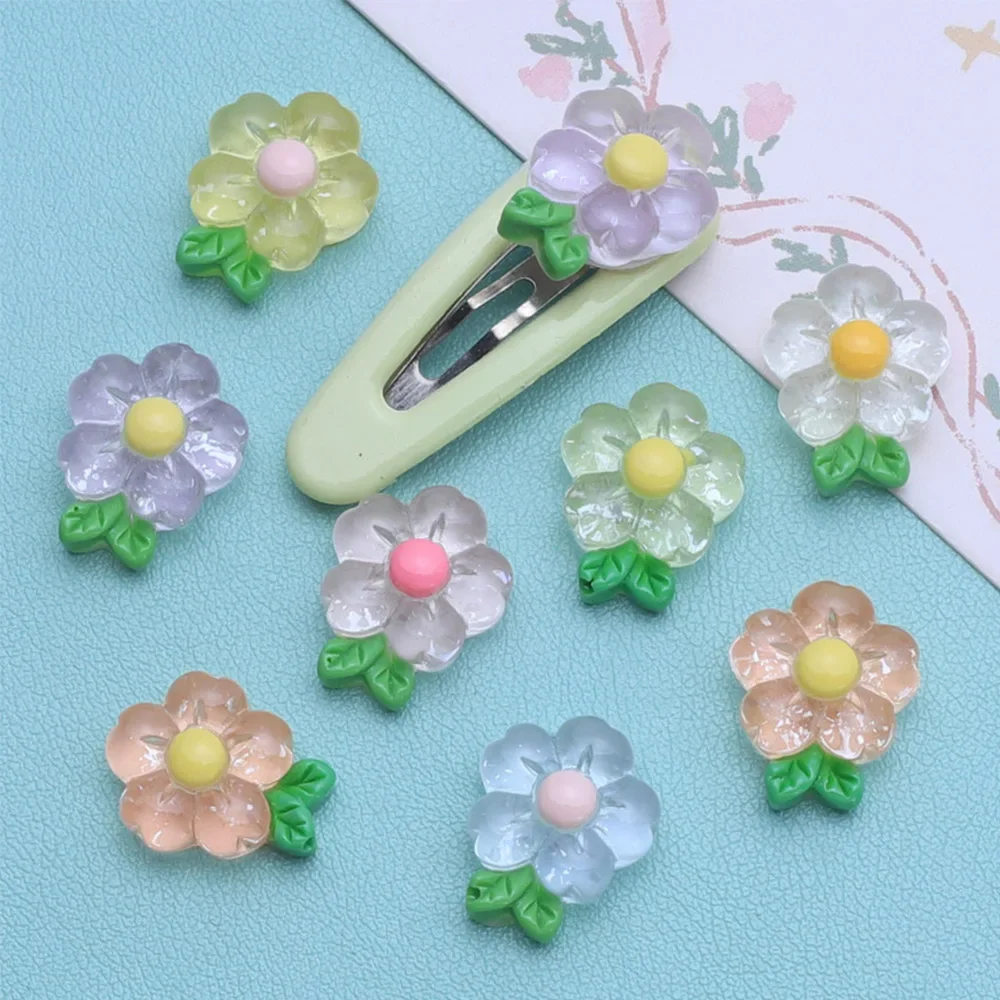 10PCS Mini Cherry Blossoms Series Resin Flat Back Cabochons For Hairpin Scrapbooking DIY Jewelry Craft Decoration Accessories