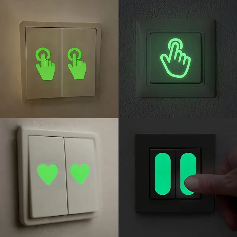 3/20pcs Indicator Button Luminous Stickers Suitable For Switch, Stairs, Motorcycle, Glow-in-the-Dark Wall Decals, Home Decor,