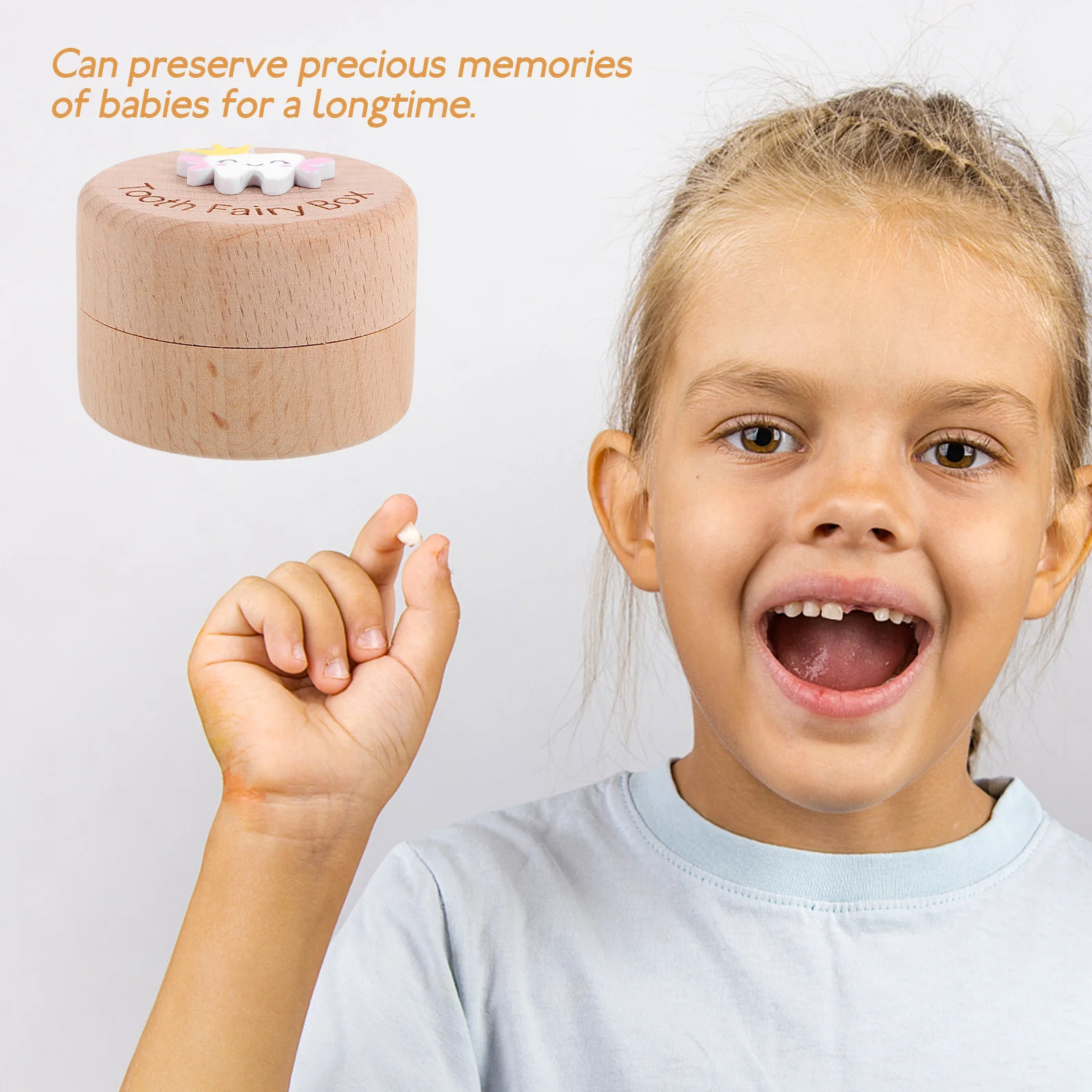 

1Pcs Practical Wooden Tooth Holder Box for Baby Teeth Hair and Collection Organizer
