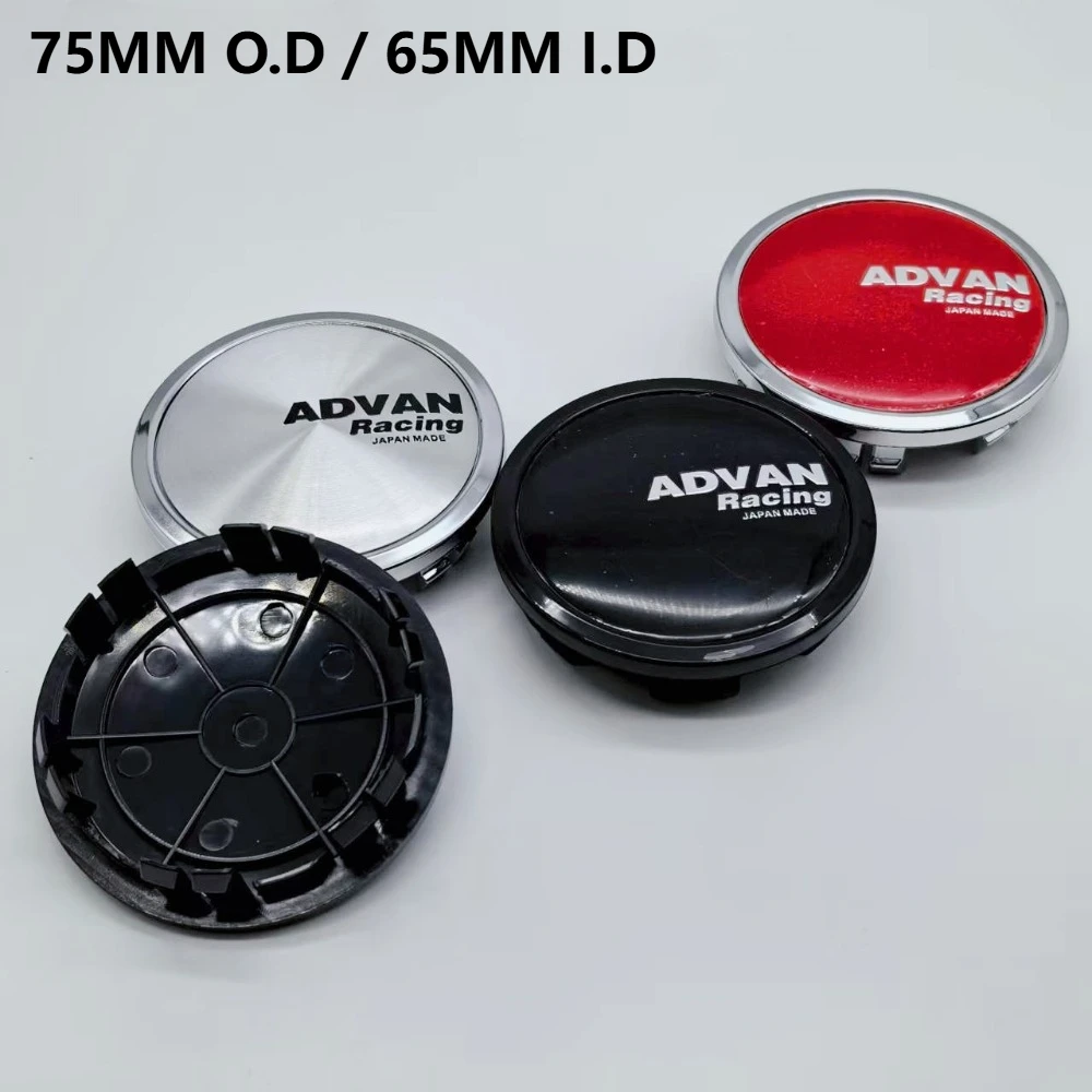 

4pcs 75MM ( 65MM I.D) Advan Logo Badge New Style Car Wheel Center Caps Accessories for Benz Wheels Hub Rim Hubcaps Cover Replace