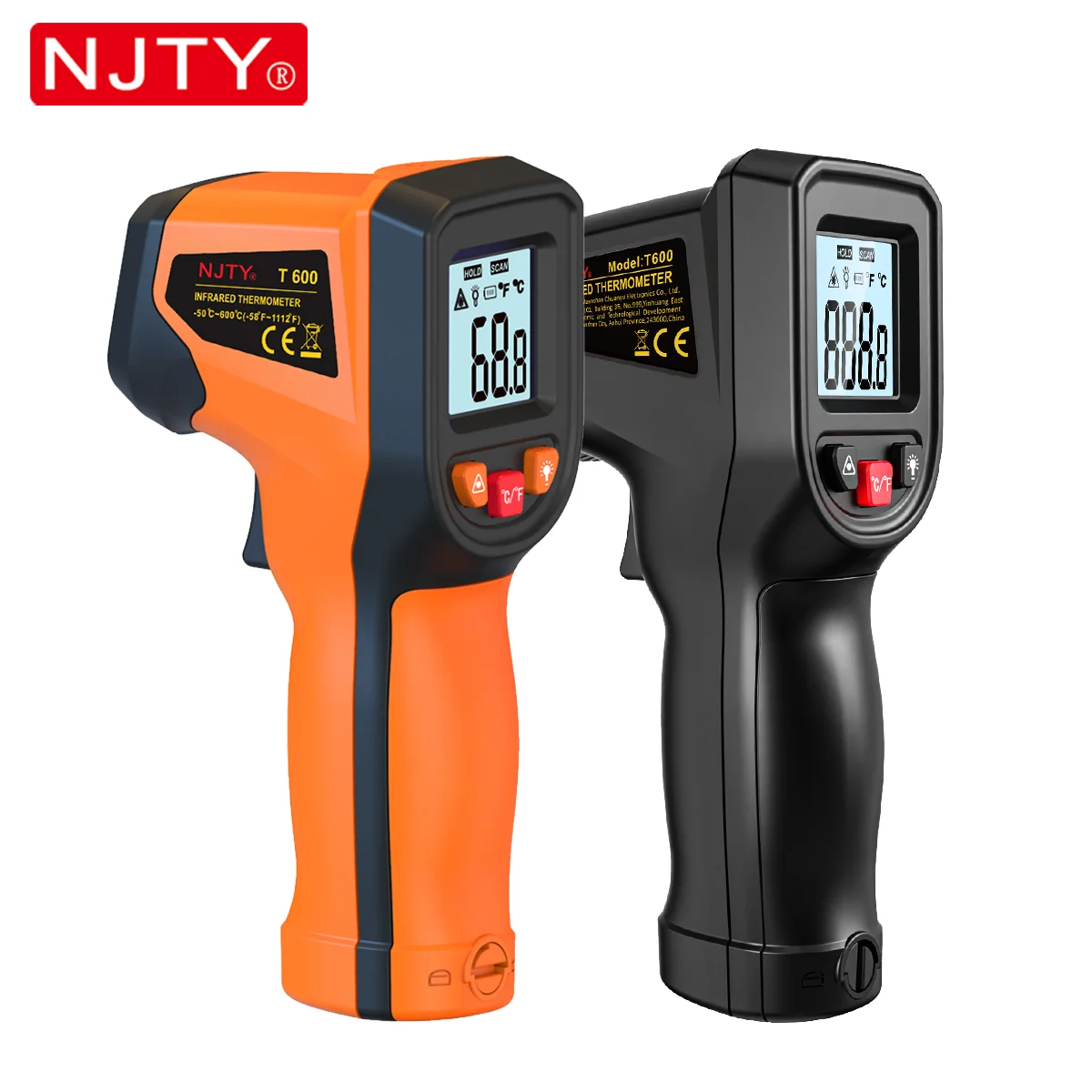 Industrial Laser Temperature Gun - T600 T600A Infrarot-Thermometer -50 ° C