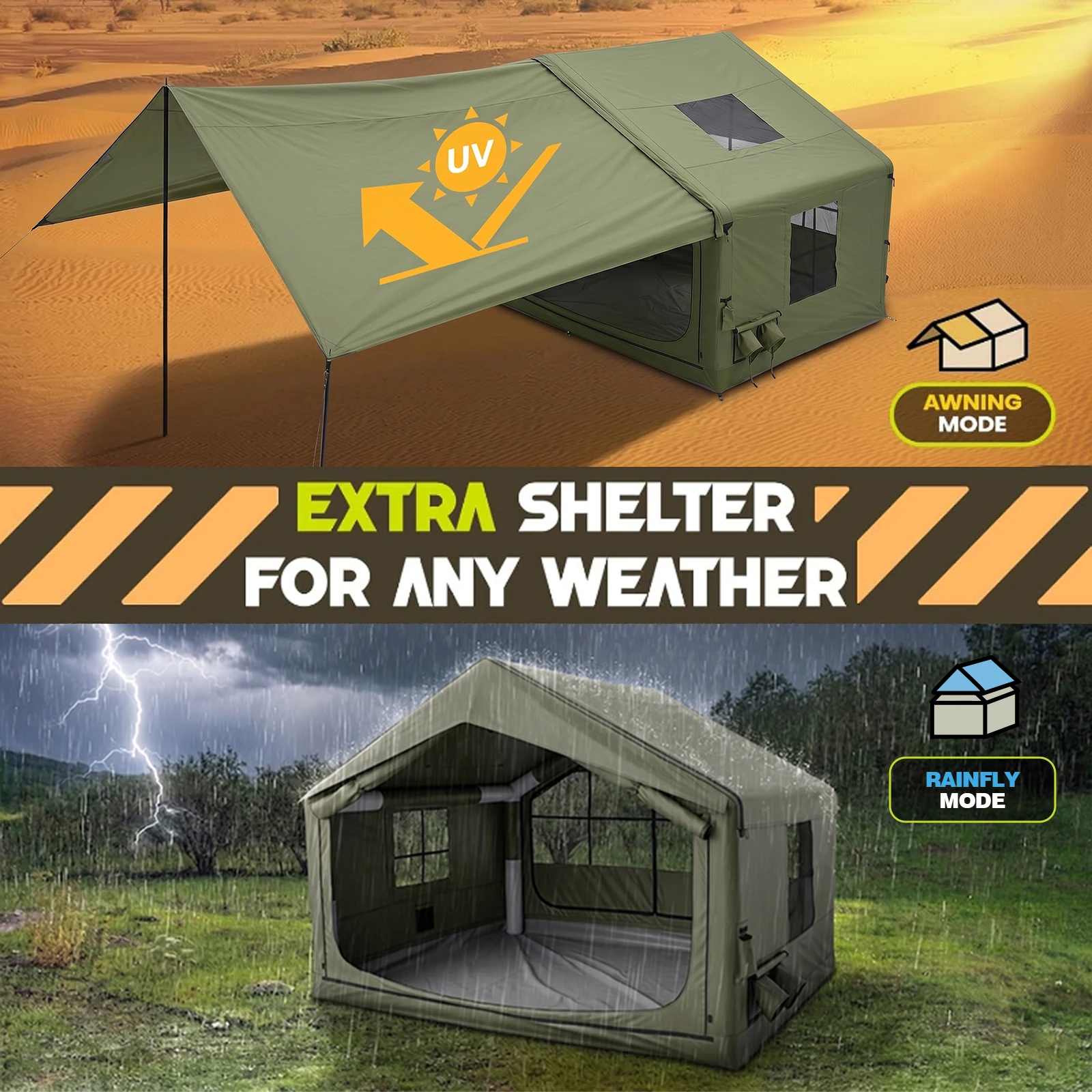 SENLEETO 3-4 Person Inflatable - Camping Cooking Tent 评论和价格
