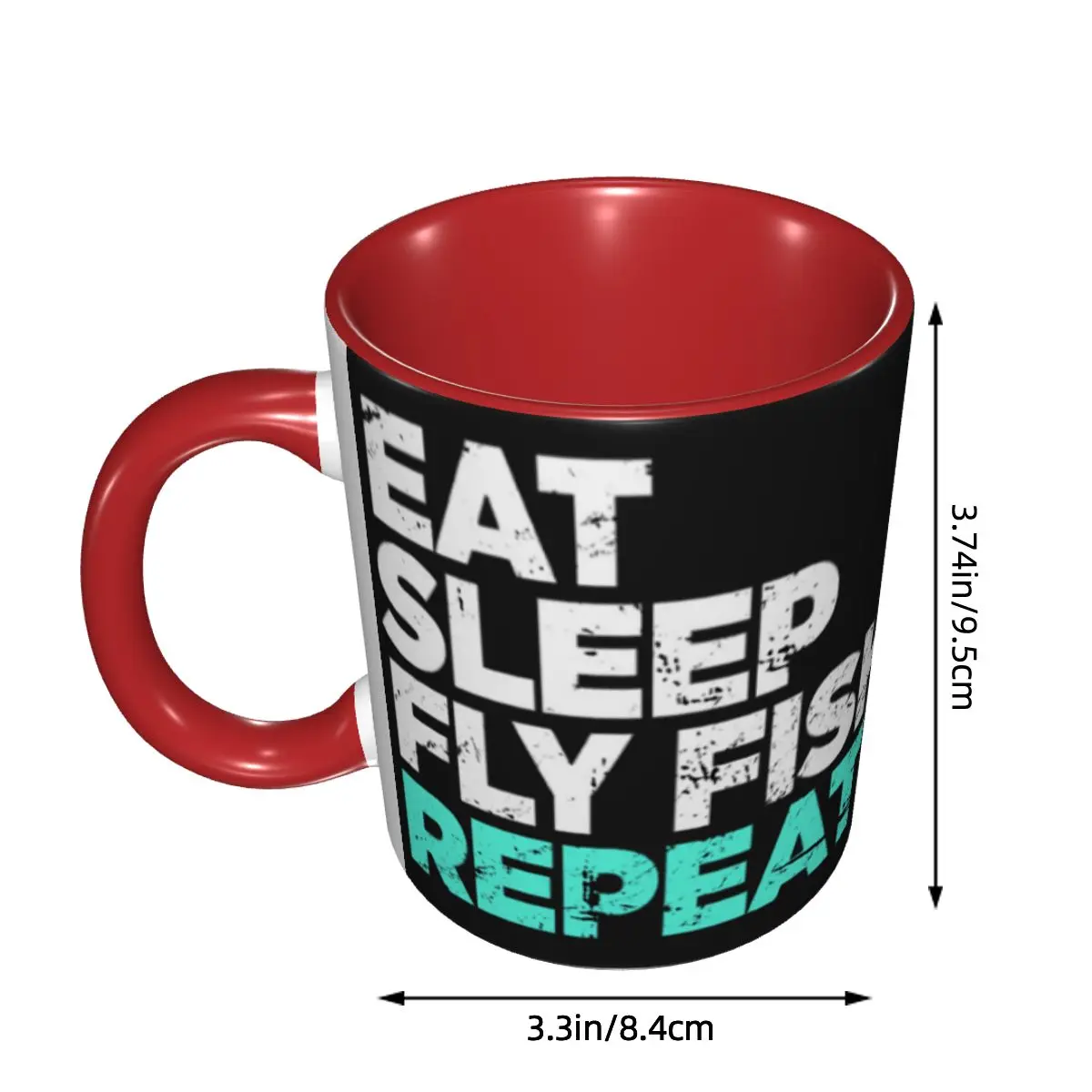 Eat Sleep Fly Fish Fly Fishing Graphic Mug Funny Ceramic Coffee Cups Tea Mugs Milk Cup Drinkware Gift for Woman Man
