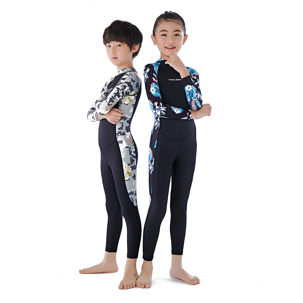 

STLF Children's Swimsuit Boy Suntan One-piece Wetsuit Long Sleeve Boy Quick Drying Jellyfish Suit Diving Suits