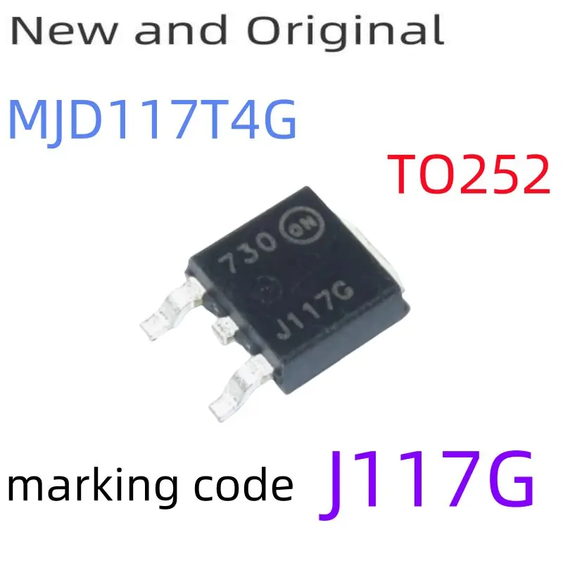 

MJD117T4G MJD117 TO252 100V 50mA Complementary Darlington Power Transistors