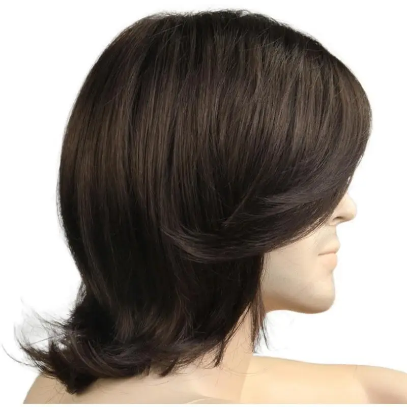 

Men's Hair Wig Side Parting l Looking Fake Fringe Long Sle Home Use Synthetic High Temperature Silk Hair Extension