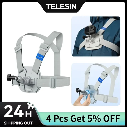 Imagen 1 del producto TELESIN chaleco de liberación rápida soporte de pecho para Gopro Hero 13 12 11 10 9 8 DJI OSMO Action 5 Pro 4 3 Insta360 X5 X4 ACE Pro accesorio