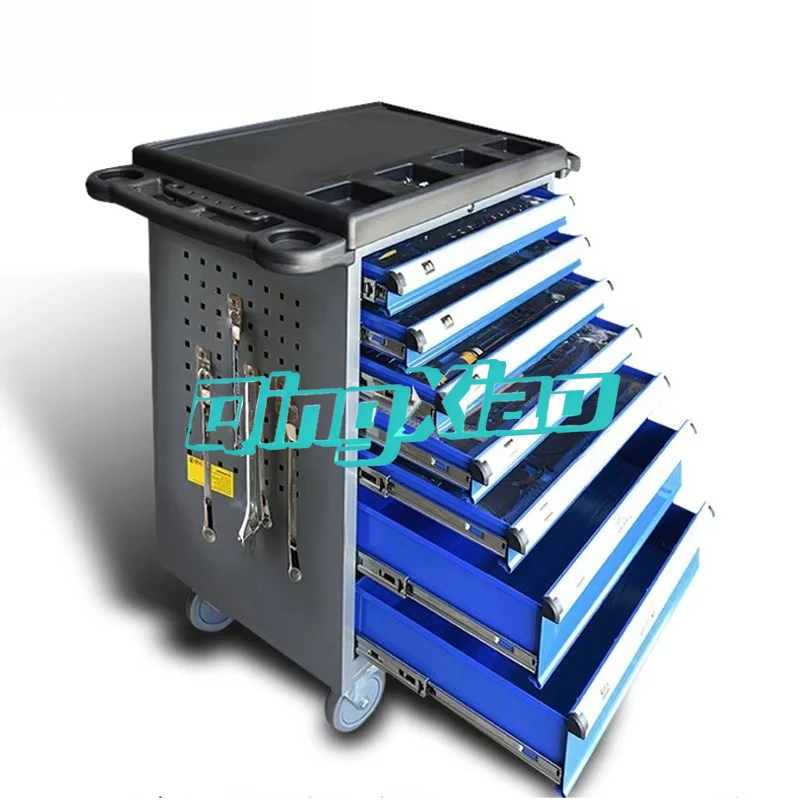 Neat Professional Blue Rolling Tools Cabinet Trolley Multi Layer Garage Tool Box Durable Of Universal Wheels Large Storage Space