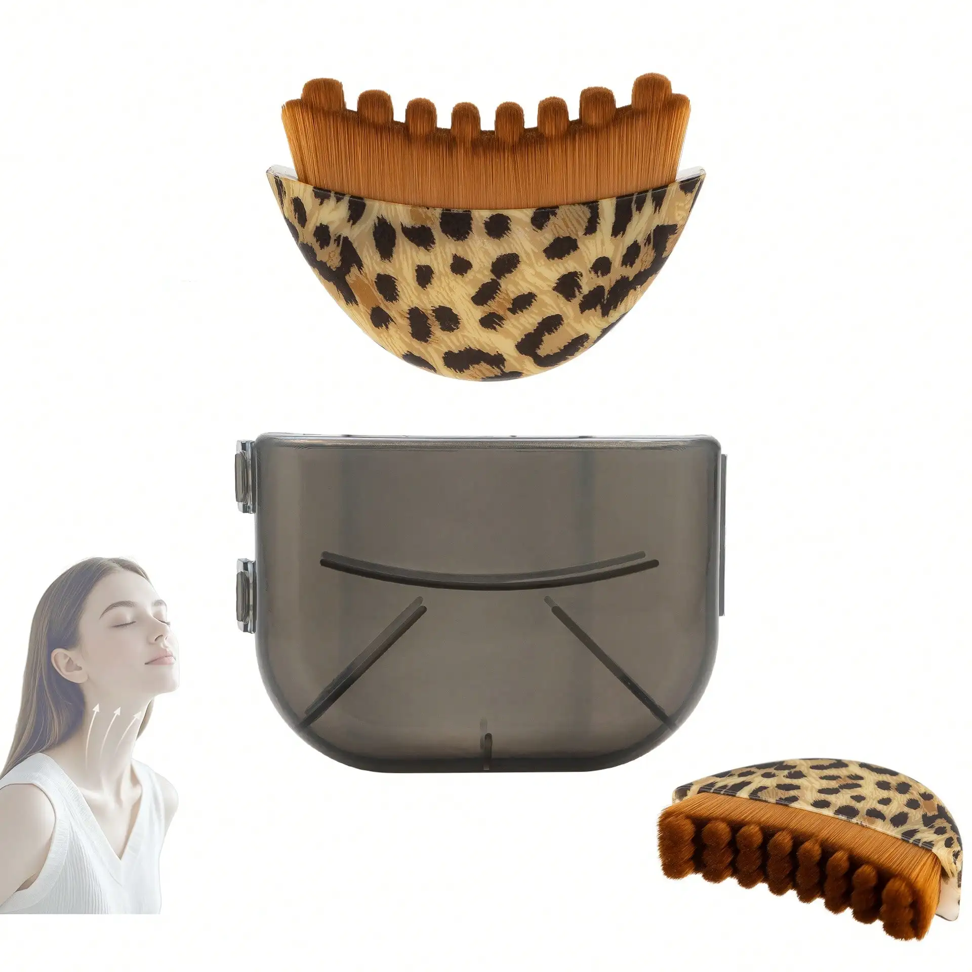Lymphatic brush facial contour brush upgrade eye and neck massage care body brush crescent shape