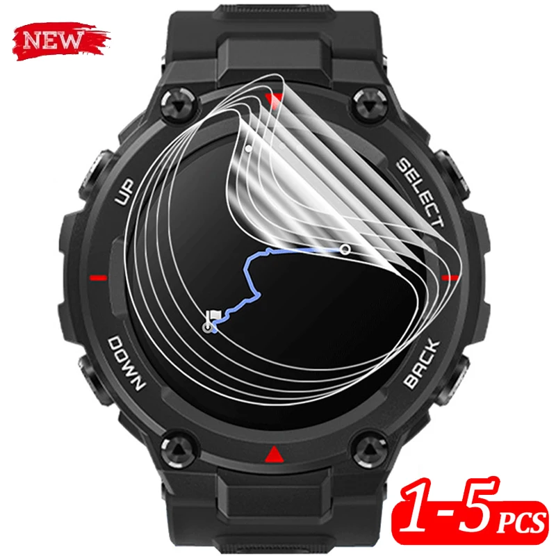 For Huami Amazfit T-Rex/T-Rex 2/T-Rex Pro SmartWatch Screen Protector Soft Hydrogel Transparent Shockproof Film Not-Glass