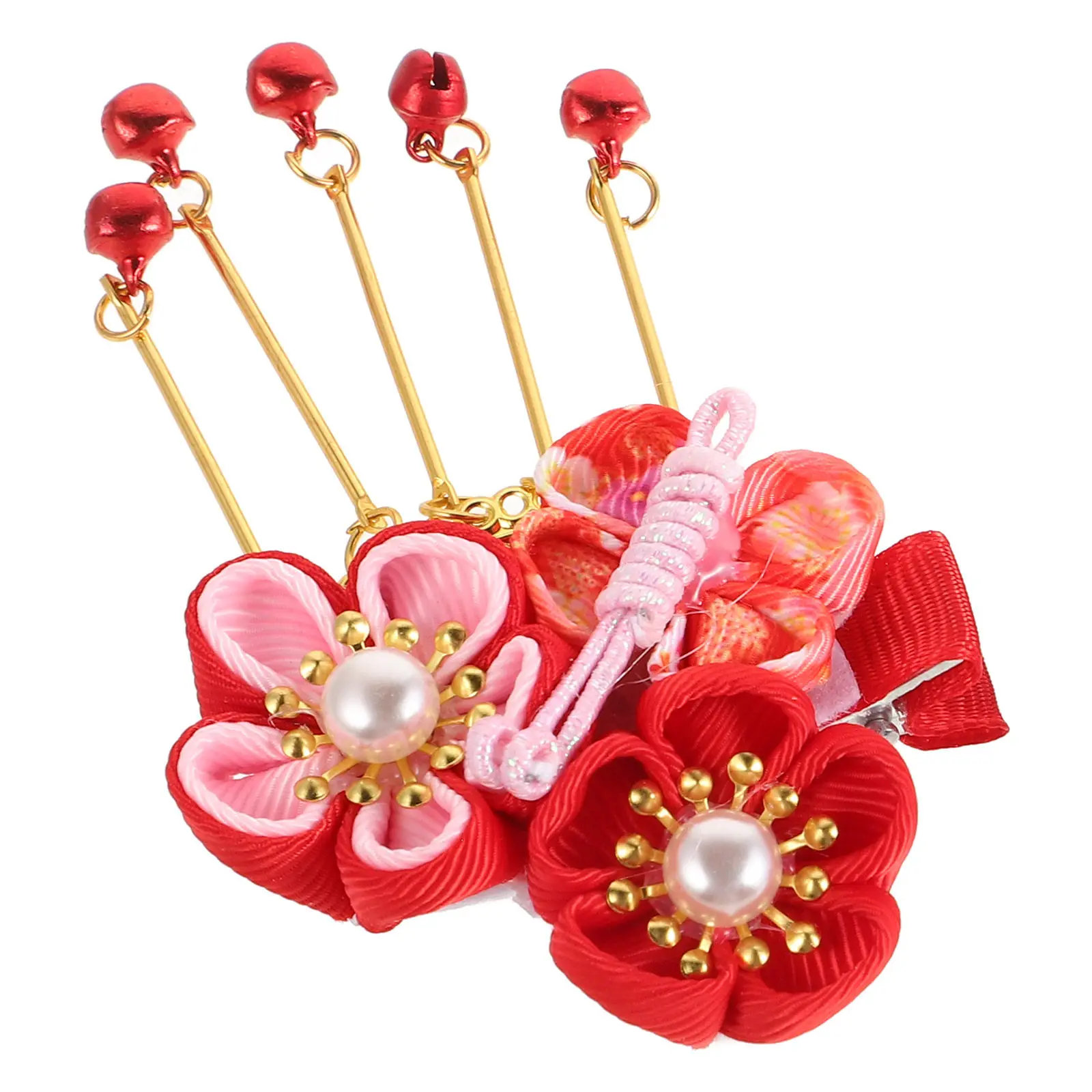 

Japanese Hair Clip Barrette with Alligator Clip Tassel Design Vintage Elegant Headwear for Cosplay Party Performance