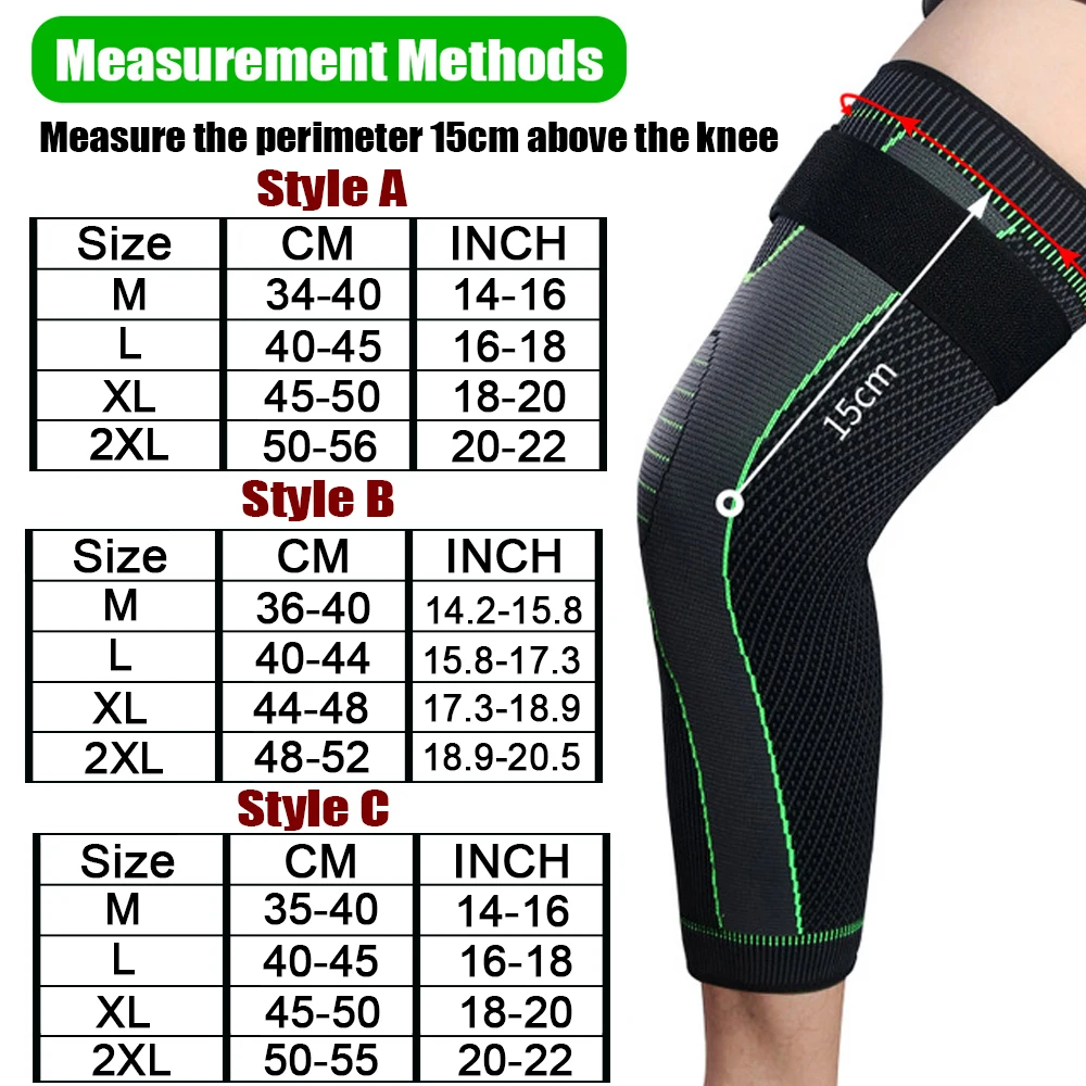 1Pair Sport Knee Support Brace Compression Long Full Legs Sleeve Arthritis Running Gym Arthritis Relief Fashion Sport Knee Pads