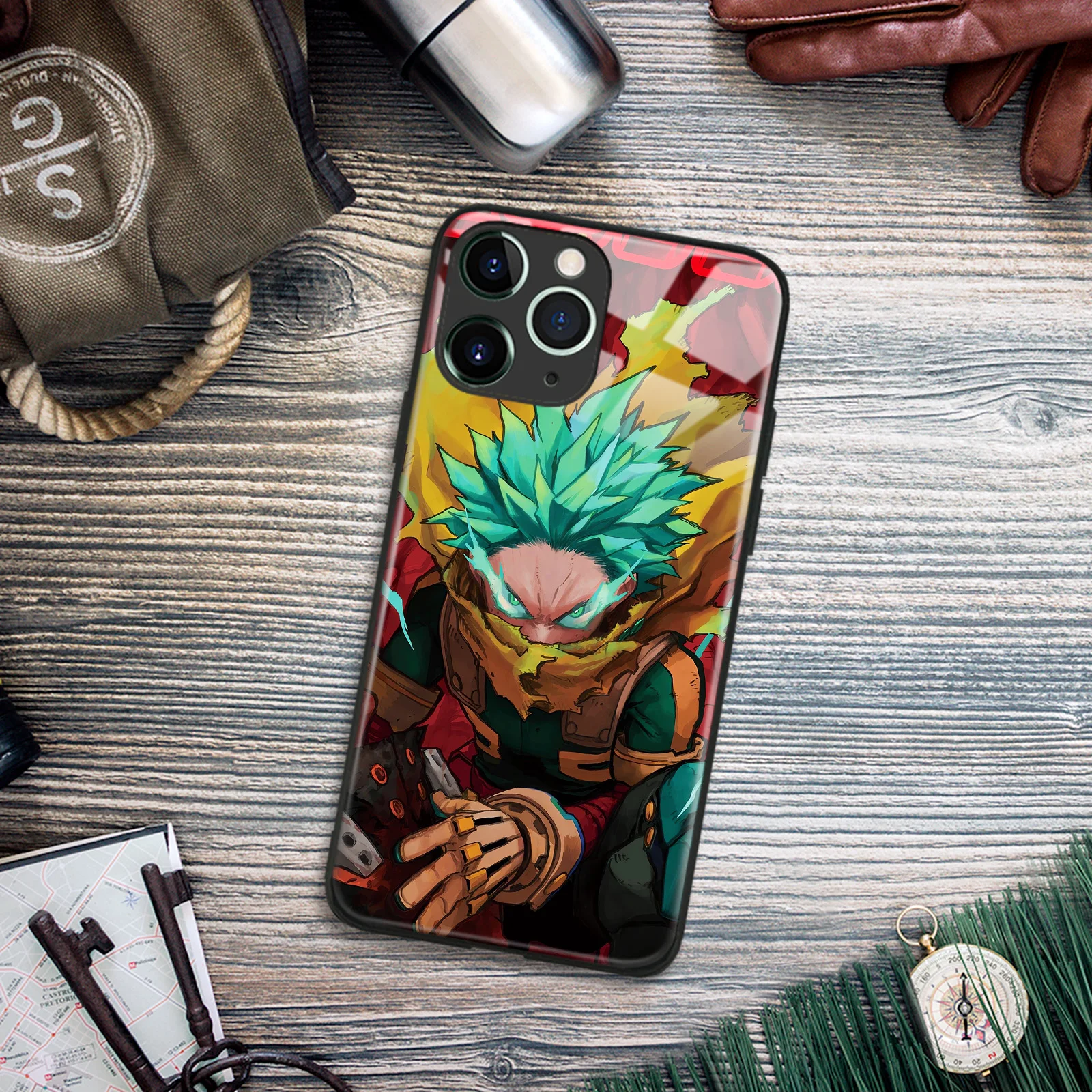 Izuku Midoriya Manga Tpu Silicone Glass Anime Phone Case for iPhone 7 8 14 15 16 Plus Xr Xs 12 13 Mini 11 14 15 16 Pro Max