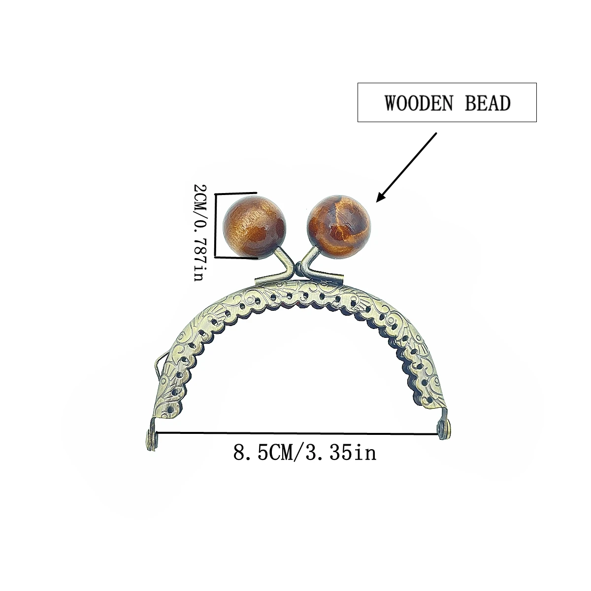 Saco acessórios de hardware, 2cm, 8.5cm, 10.5cm, 12.5cm, 10pcs, contas de madeira redondas, fivela, manual diy