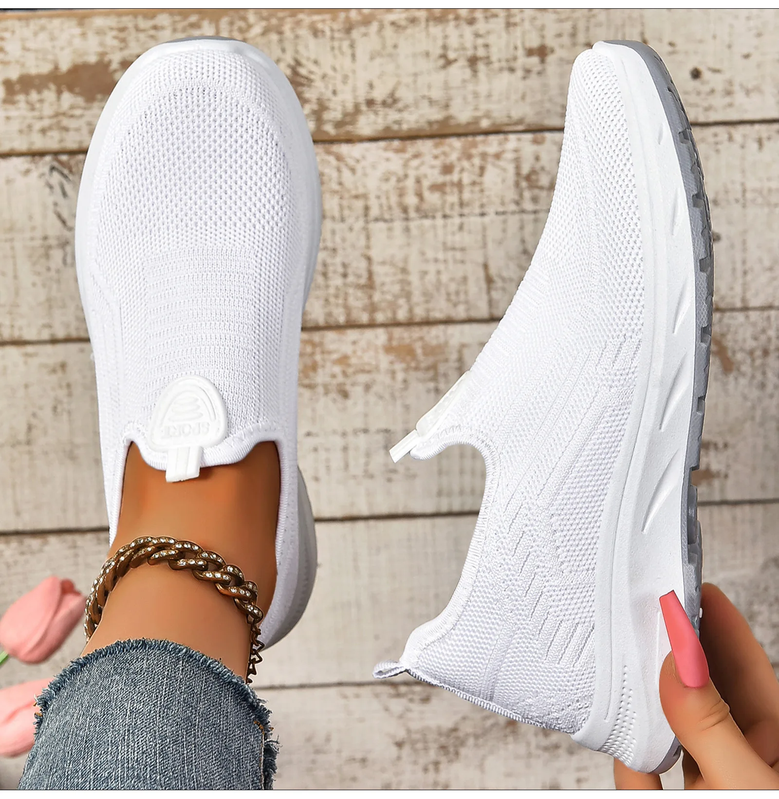 Damen Sommer Alltags-Freizeitschuhe PVC-Material Atmungsaktiv Leichtgewichtig Weiche Sohle Einfach zu Tragen – Detail 18