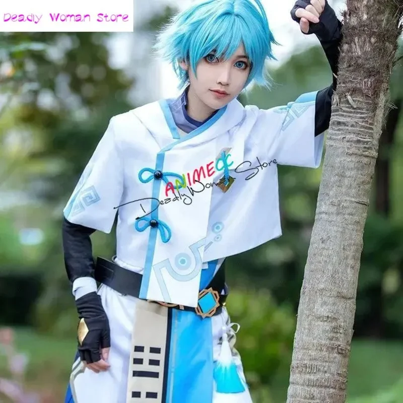 Juego de Anime Genshin Impact Chongyun uniforme traje Cosplay disfraz Chun Yun fiesta de Halloween vestido elegante para hombres y mujeres