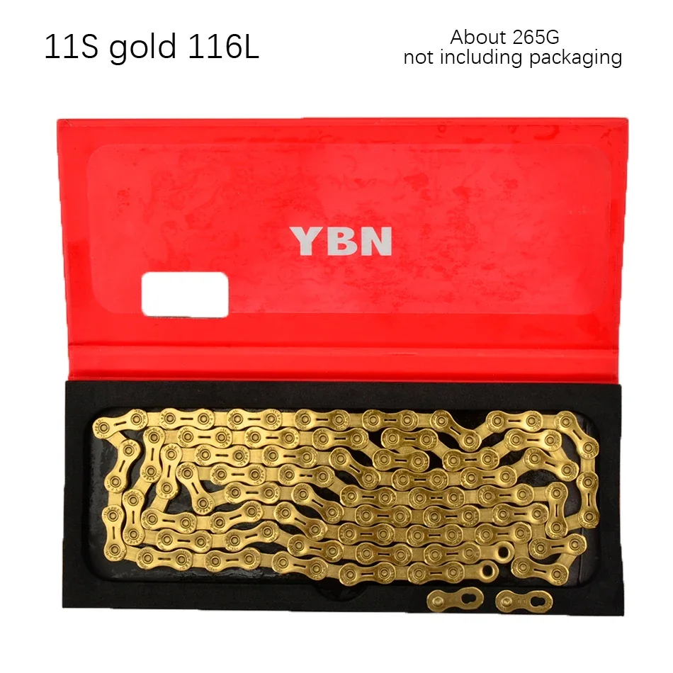 YBN Bike Chains MTB Mountain Bike Road Bike Chians 11 Speed Hollow Bicycle Chain 116 Links Silver S11S for m7000 XT