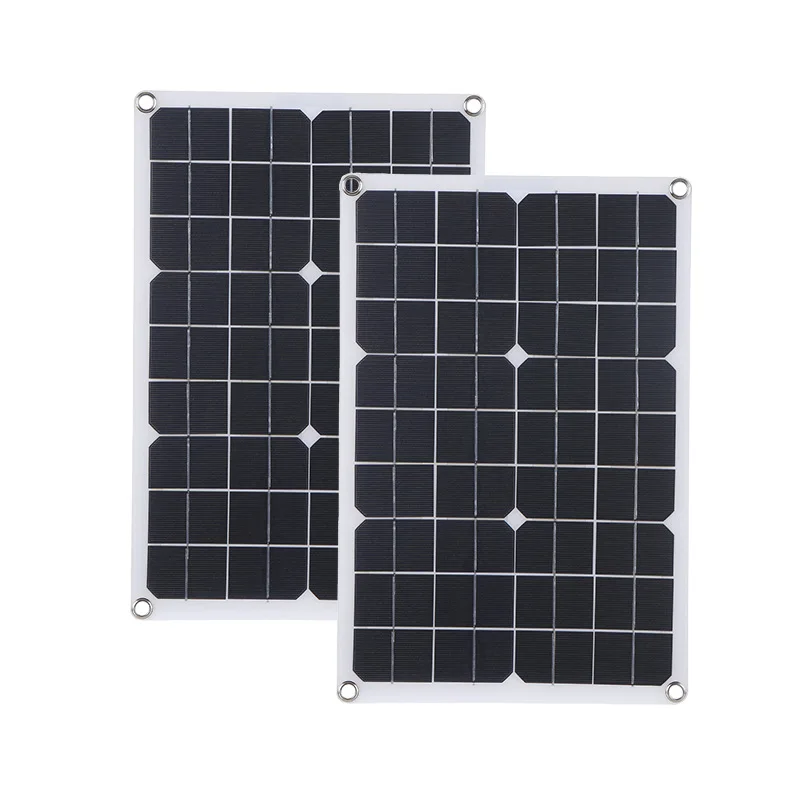 Banco de energia portátil do painel solar Kit Painel solar Placa solar para casa, Camping, RV, carro, carregador de bateria rápido, controlador 12V, 500W, 1000W