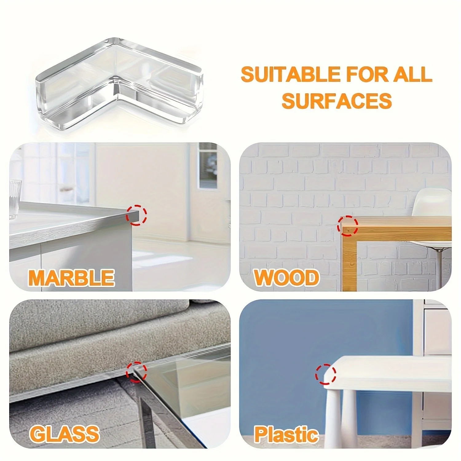 

20PCS Transparent Corner Protectors, Safety Guards for Power Outlets & Table Edges