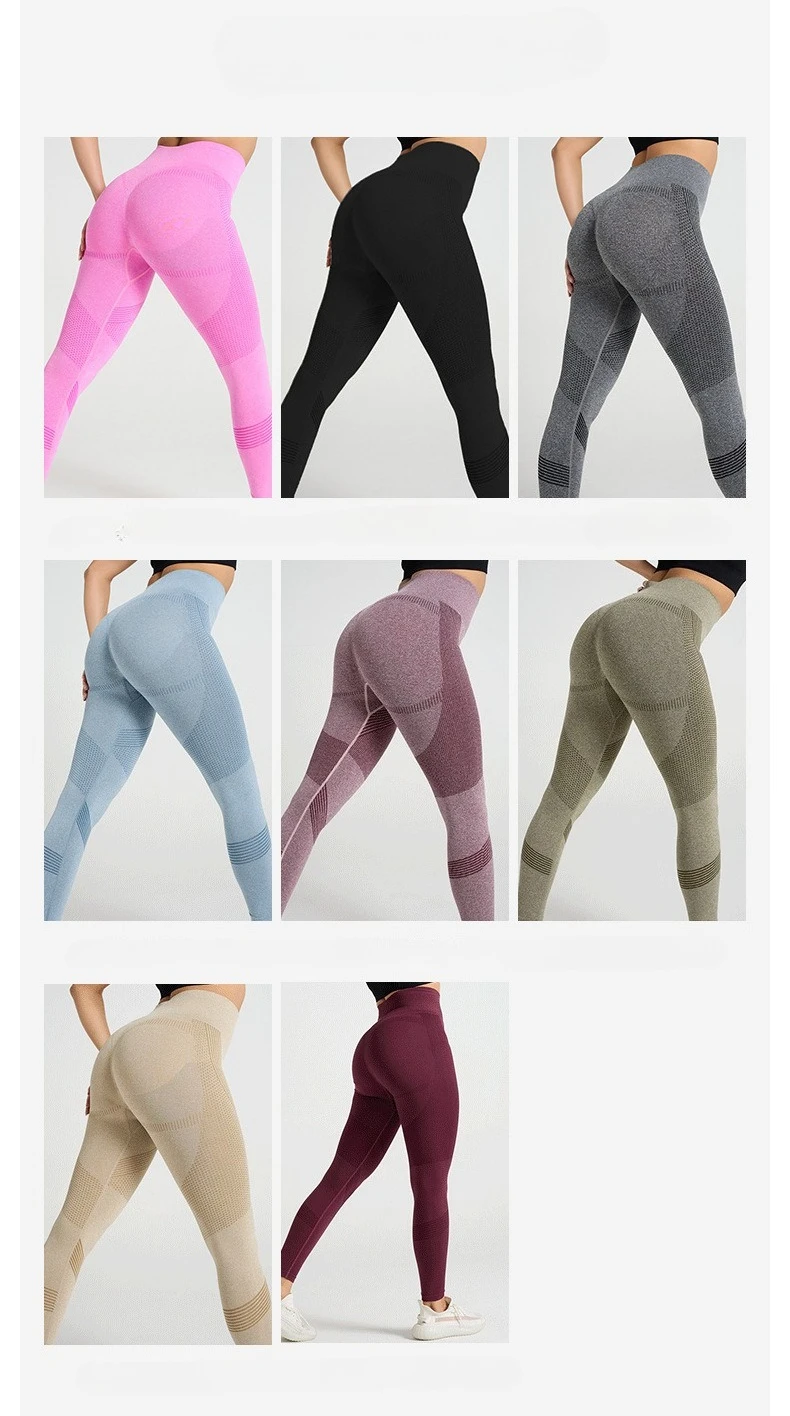 Spodnie sportowe z seksownymi liniami modelującymi pośladki, obcisłe spodnie sportowe damskie z wysokim stanem, elastyczne spodnie fitness do biegania i jogi.