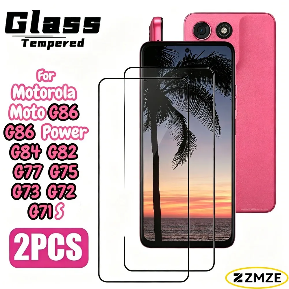 

2 Pieces High Clarity Screen Protectors for Motorola Moto G86 G86 Power G85 G84 G82 G77 G75 G73 G72 G71S HD Tempered Glass Films