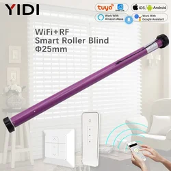 25mm Smart WiFi RF Tubular Motor, Tuya Smart Life APP Roller Blind Shutter Automatic Curtain Motor AC for 38mm Tube Alexa Google