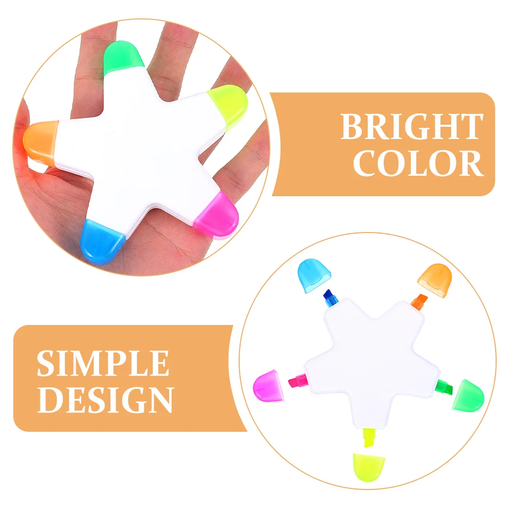 Five-pointed Star Highlighter Book Markers Erasable Gel Pens Highlighters Reading Colour Pencil Study