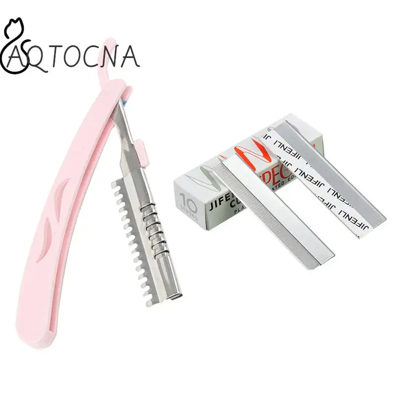 Bezpieczny trymer do brwi Składana maszynka do golenia ze stali nierdzewnej Profesjonalna golarka do usuwania owłosienia twarzy Kobieta Narzędzia do makijażu