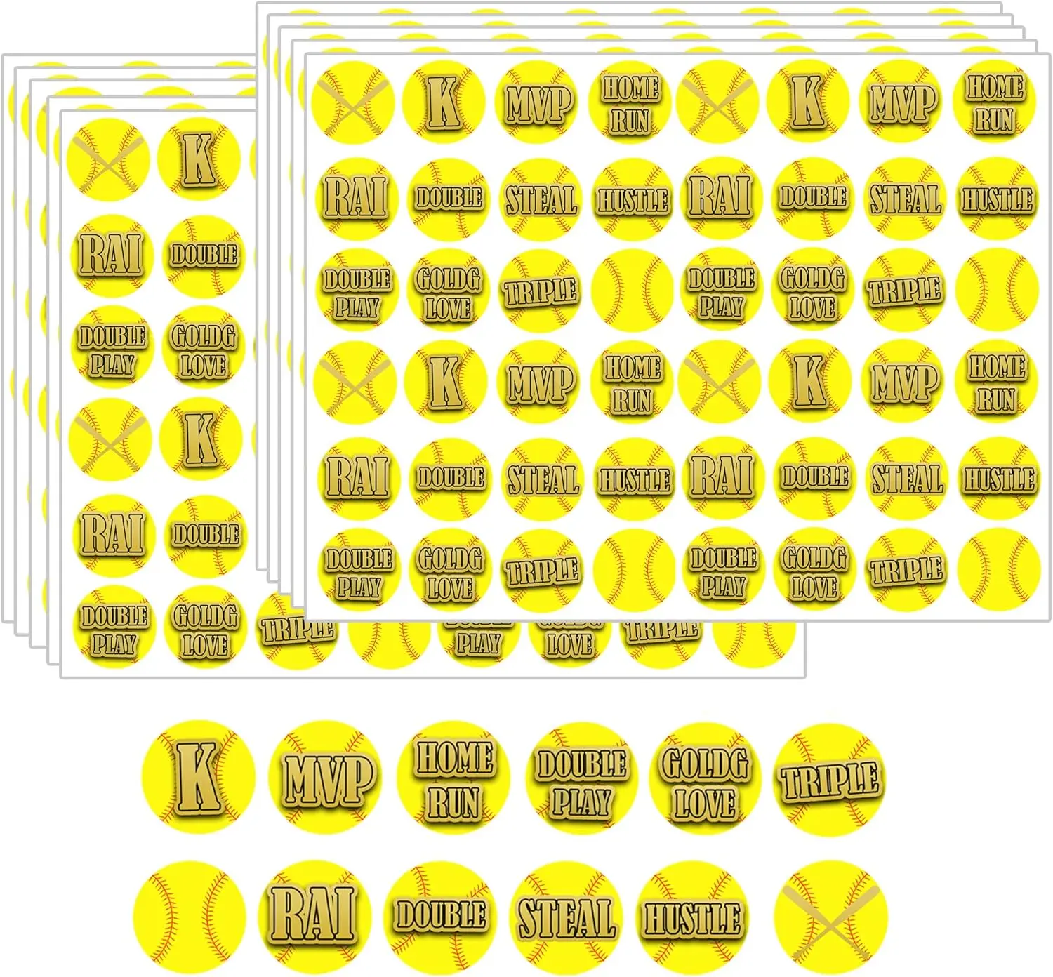 

Baseball Softball Helmet Decals 300 Pcs Vinyl Sports Softball Stickers Softball Award Decals for Baseball Helmet Award Laptop Wa