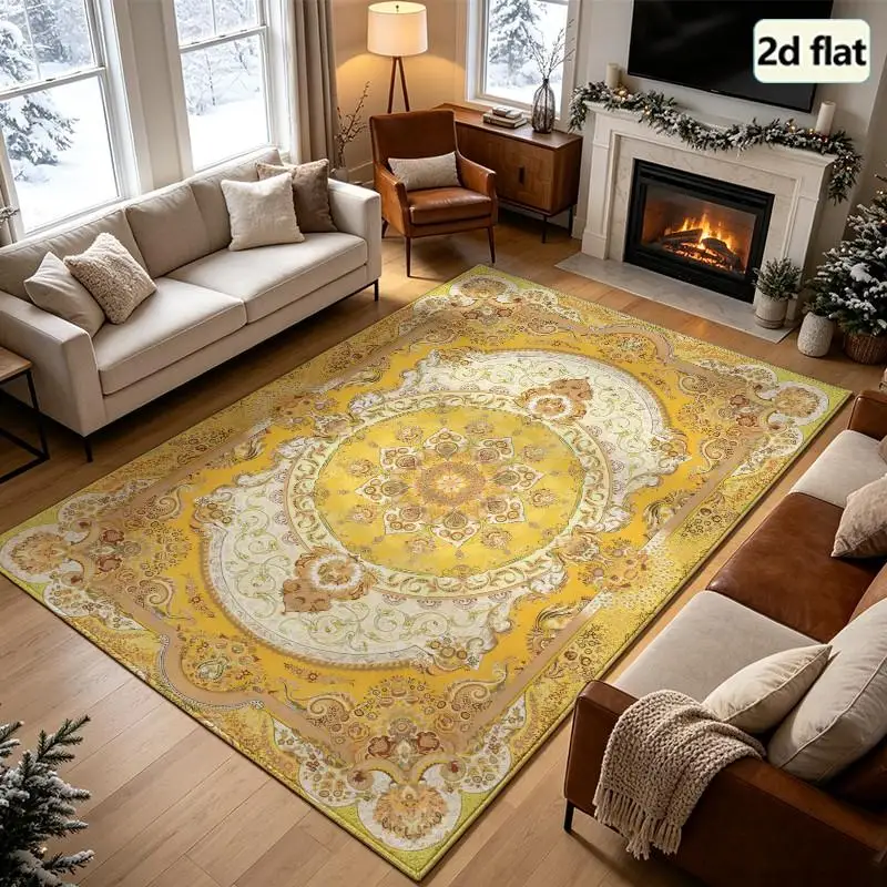 1 Piece  Ornate Traditional Patterned Carpet, Soft And Comfortable, All Seasons, Lightweight Easy To Maintain, Home Decor For Living Room, Bedroom, Dining Room, Autumn, Winter