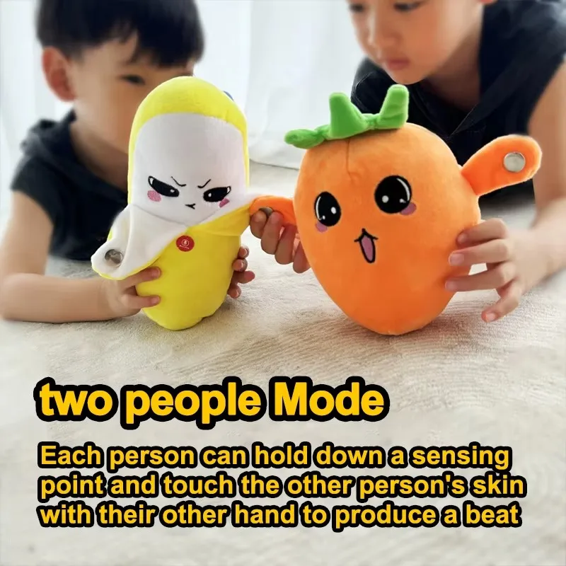 Hot Kids Banana Fruit Induction Beat Toy Creative Music Dolls Kawaii Parent-child Toys Sensory Party Game Collectible Toy