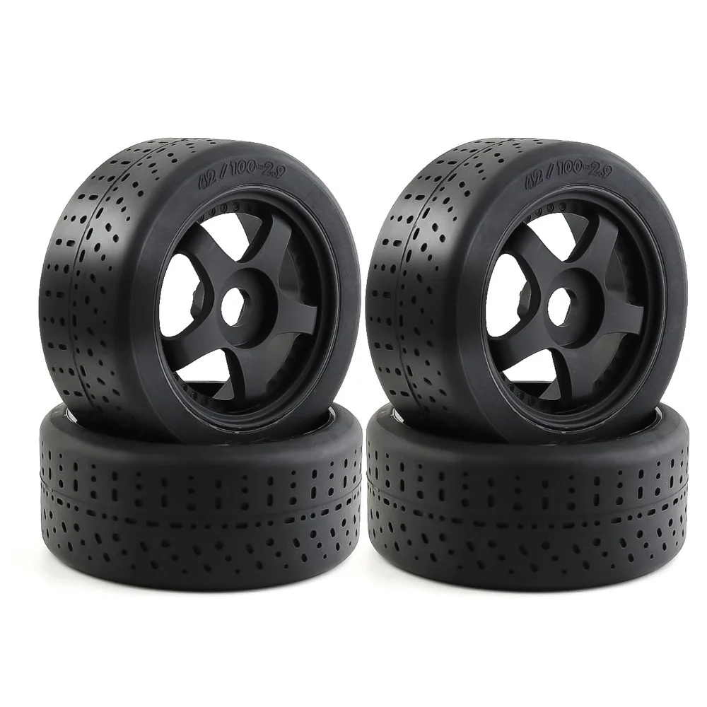 4Pcs 1/7 RC Car Plastic + Rubber Wheels Rim For ARRMA INFRACTION 6S ARA109001/ LIMITLESS ALL-ROAD -ARA109011