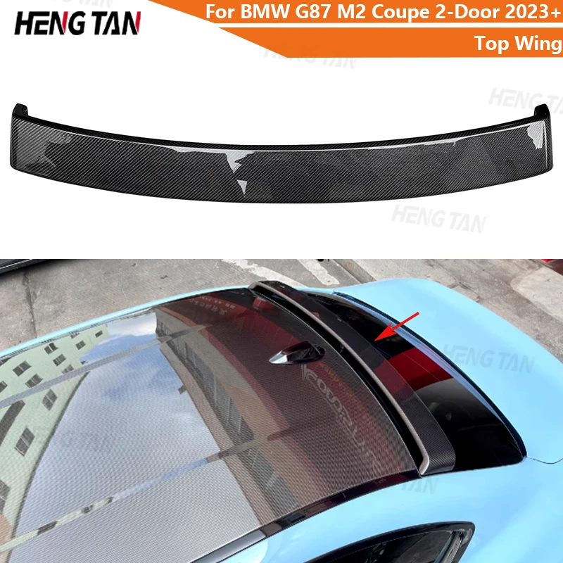 For BMW G87 M2 Coupe 2-Door 2023+ Real Carbon Fiber Top Wing Tail Fins Spoiler Upgrade Body kit Tail Fins