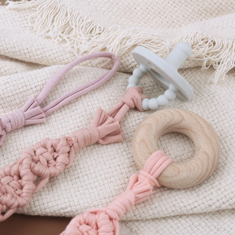 M76C – Clip sucette Vintage Simple en Crochet pour bébé, chaîne sucette en coton pour nouveau-né, sucette dentition, à