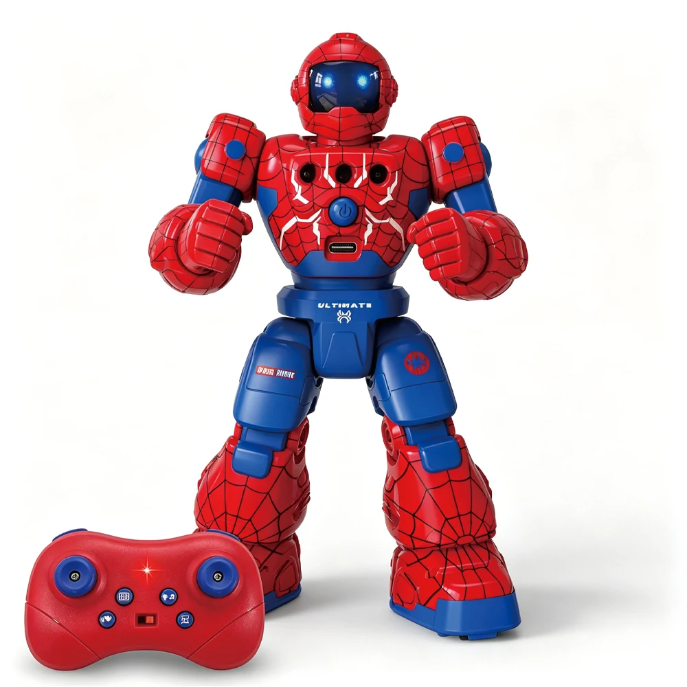 RC Gesture Sensing Robot Toy, Red Blue Smart Interactive Electronic Toy with LED, Kids Birthday Gift