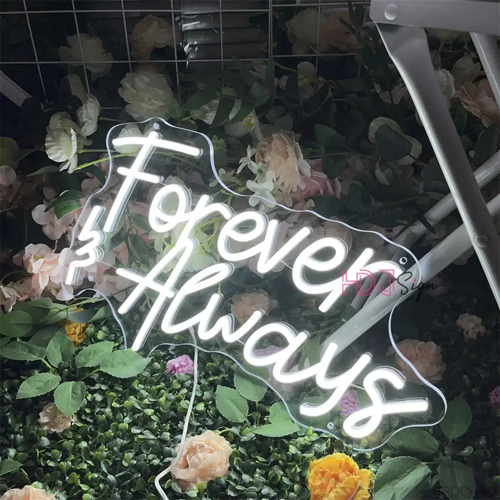 Forever Aways Neon Sign สําหรับงานแต่งงานนีออนไฟ Led ป้ายตกแต่งห้องนอน Party Living Room Wall Decor โคมไฟนีออน