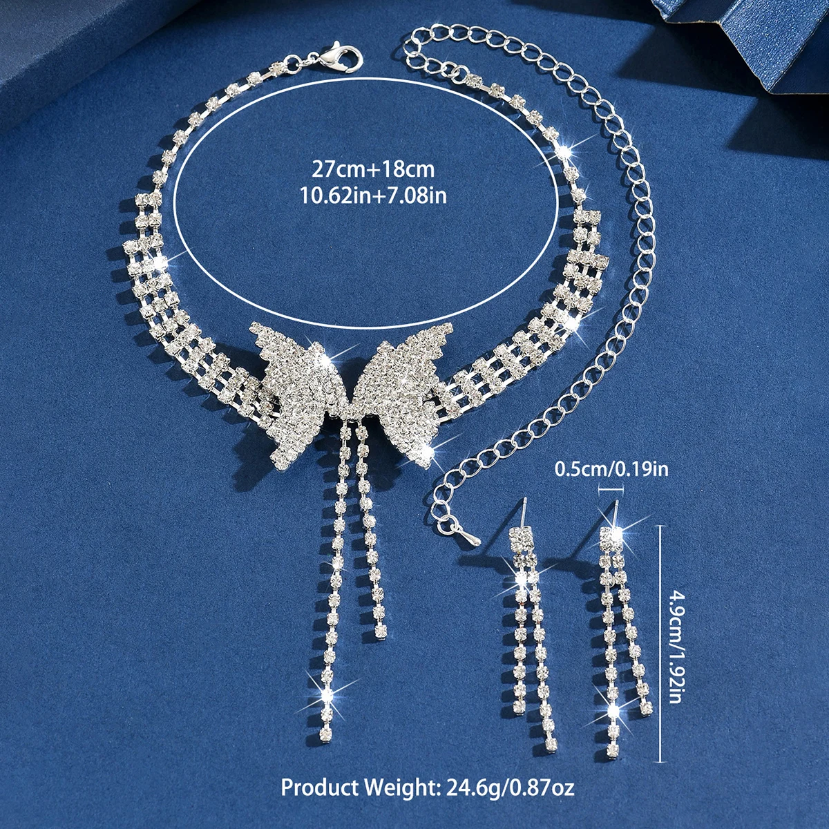 Sweet and Dynamic Butterfly Necklace Earring Set Tassel Pendant for Bride, Best Friend, Companion, Souvenir, Holiday Gift Giving