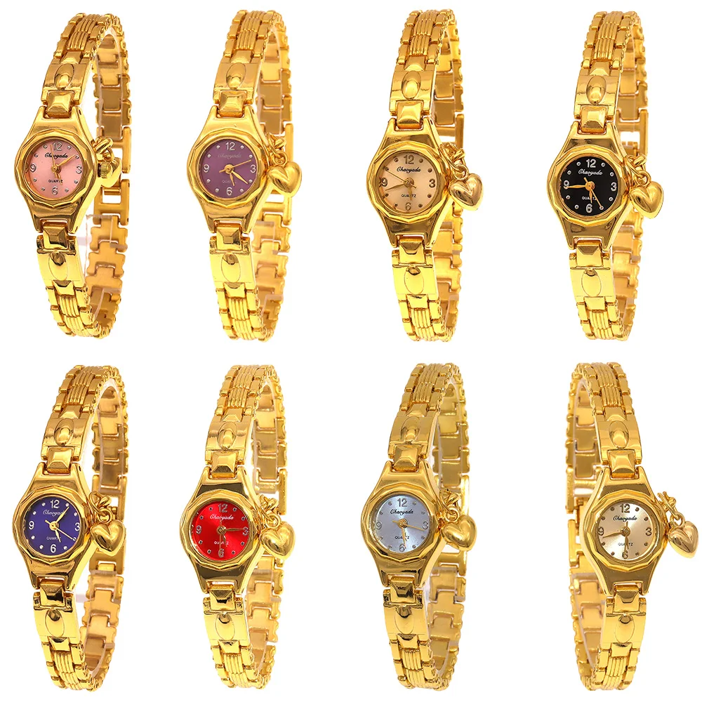 8Pcs Women Small Dial Luxury Ladies Wristwatch Elegant Female Clock Fashion Gift Reloj Mujer Gold Watch