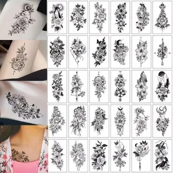 30pcs/pack Fake Tattoo Sticker Flower Rose Deer Tiny Moon Sex Waterproof Transfer Tattoo for Women Ladies Hand Shoulder Clavicle