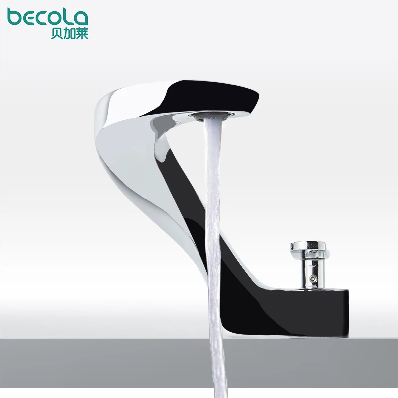 

BECOLA Brass Basin Faucet Single Handle Hot Cold Water Mixer Tap For Bathroom Sink