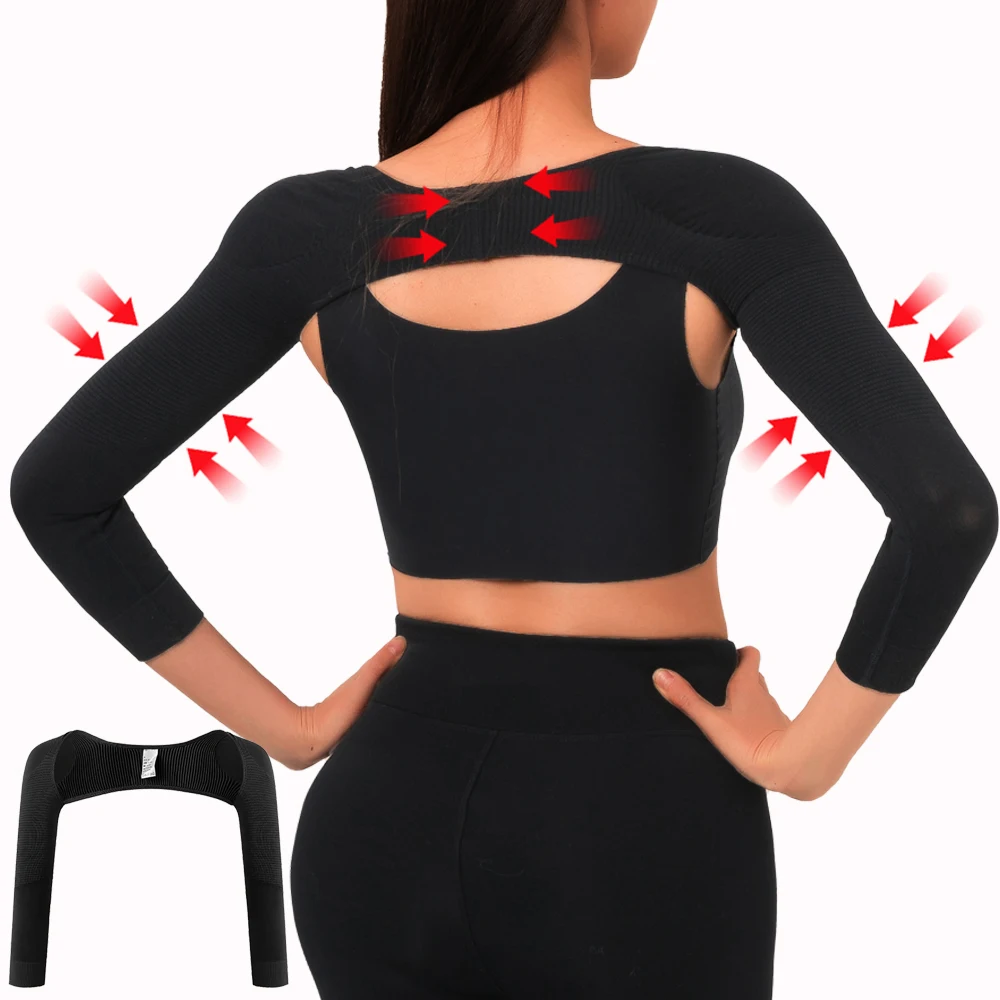 Oberarmformer für Damen, Schulterformer, Kompressions-Shapewear-Ärmel, Körperformer, Buckelhaltungskorrektur, Rückenstütz-Tops