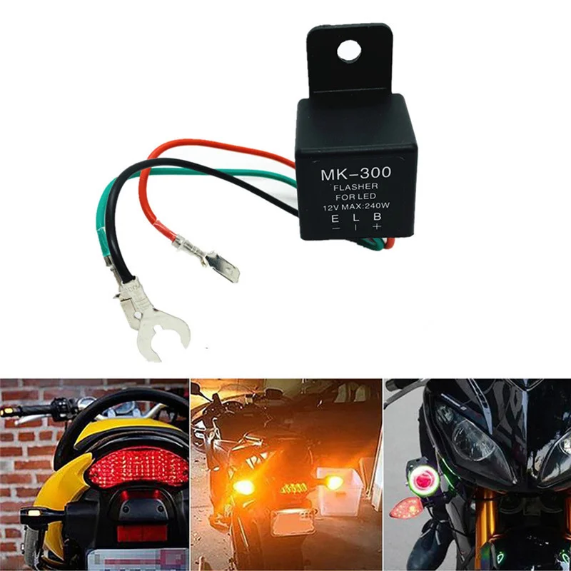 

12V 3 PIN LED Flasher Relay Turn Signal Light Lamp Universal Car Motorcycle LED Blinker Flasher Relay Switch MK-300