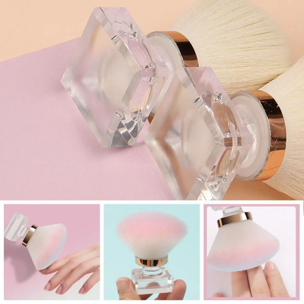 Pennello per Fard a Forma di Rosa, Strumenti Cosmetici, Pennello per Unghie, Pulizia Unghie, Imitazione Lana, Pennello per Manicure e Trucco per Signore e Ragazze